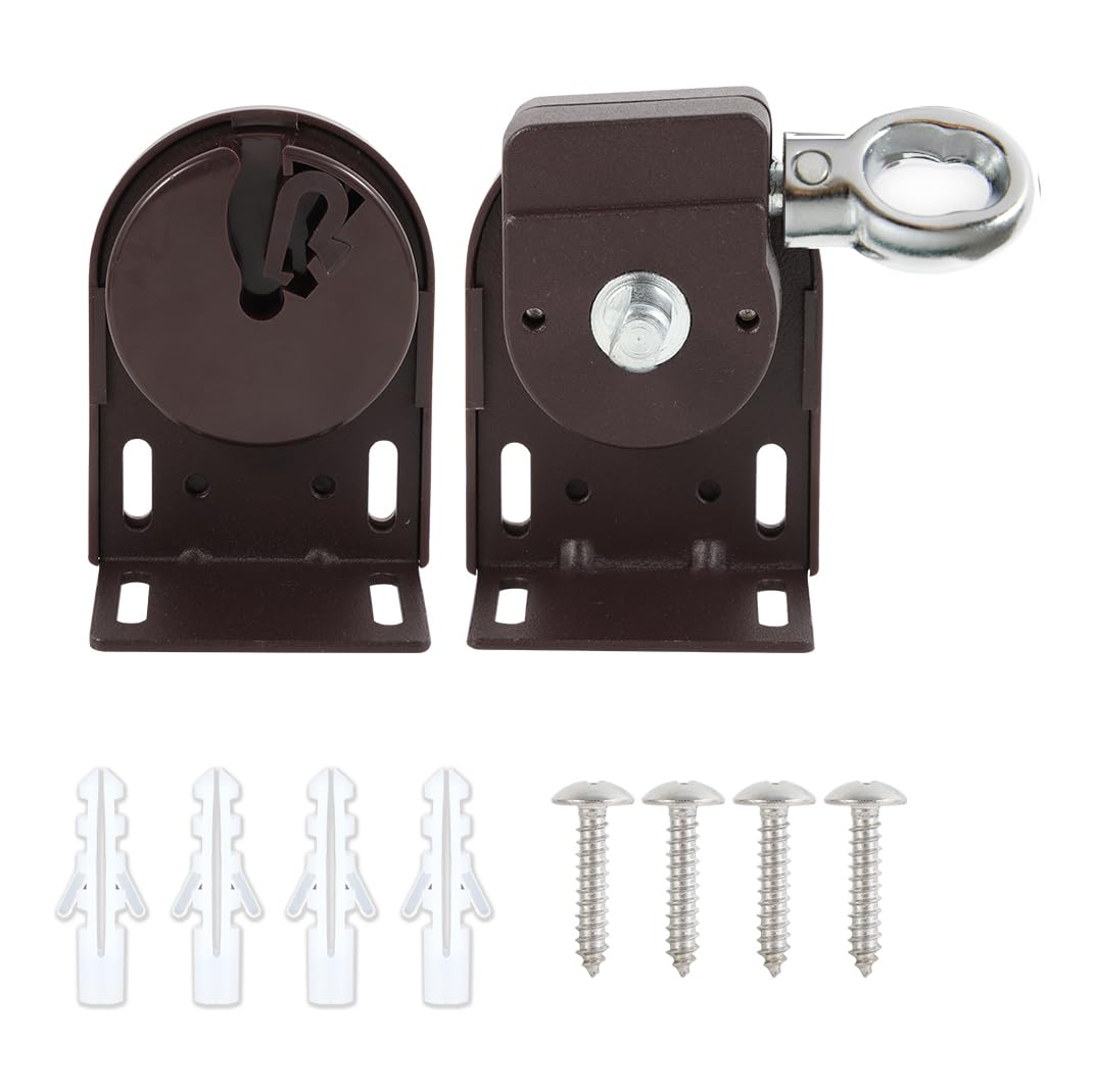 Photo 1 of Sunshade Replacement Accessories, Metal Ring Installation Bracket, Universal for Coolaroo External Roller Blinds, Sunshade Curtains, Indoor and Outdoor Cordless Roller Blinds (Iron Bracket,Brown)