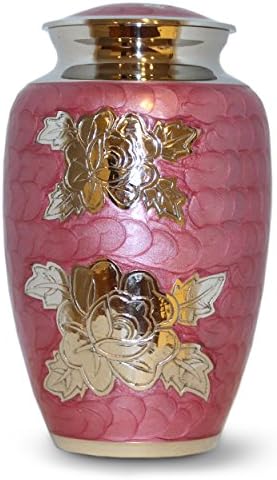 Classico Memorials - Cremation Funeral Urn for Human Ashes - Suitable for Burial (Pink Rose)