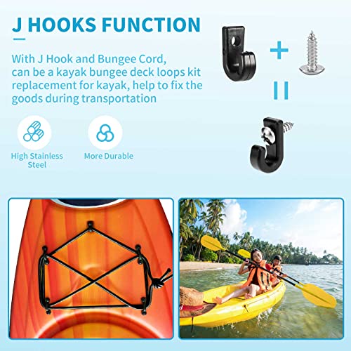 Kayak Deck Rigging Kit 8 Feet Bungee Cord with Bungee Cord Ends Hooks
