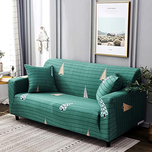White Blue Plaid Colors Sofa Cover Elastic Cotton Stretch
