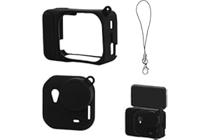 Silicone Protective Case Cover Set for Insta360 Go Ultra, Camera & Lens Case and Anti-Loss Lanyard Shockproof & Dustproof Ful