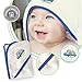 Brooklyn Bamboo | Baby Hooded Towel Layette Sets for Infants & Toddlers | Extremely Soft & Hypoallergenic Bamboo | Thick Organic Material | Blue Border