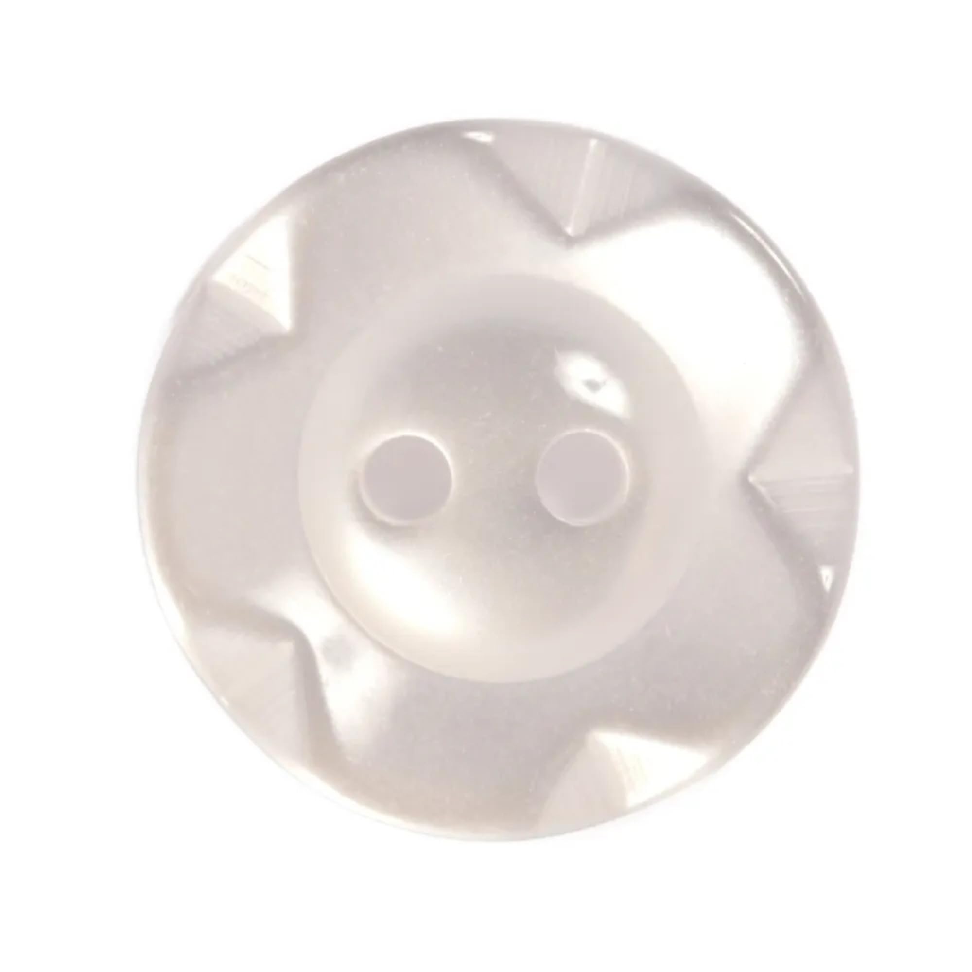 Fruit Gum Baby Buttons, 2 Hole Dished Polyester Buttons, White 16mm (26L) - 10 Buttons per Pack, Ideal for Baby Clothing, Crafts, and DIY Projects