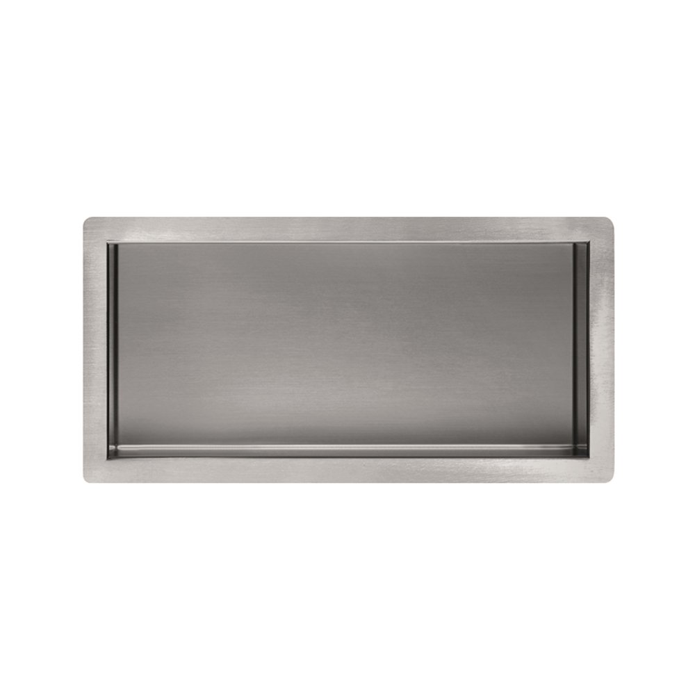 36x12 Inch No-Tile Shower Niche - 3-Tier Stainless Steel Recessed Shelf For Bathroom Storage (White)