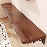 Wall Mounted Folding Table, 32 in Fold Down Floating Desk for Small Space | VLUOO 32 * 12 Inch Walnut Wall Mounted Table Fold Down Folding Laptop Desk for Home Office, Study Bench &amp; Kitchen Dining