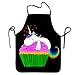 Lily's Rossne Aprons for Women Unicorn Cupcake Cute Aprons Chef Kitchen Cooking and Men Baking Bib BBQ Apron
