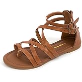 FUNKYMONKEY Girls Gladiator Strap Sandals Flat Fisherman Thong Cross Strappy Sandals