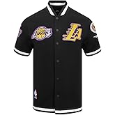 PRO STANDARD Mens NBA Los Angeles Lakers DIY Pick Stitch Button Down Black L