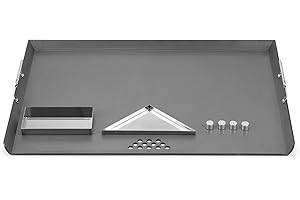 Stanbroil Flat Top Griddle for Standard 30" Ranges with Gas/Radiant Glass Ceramic/Electric Coil Cooktops, Includes 2 Drip Trays and 4 Spacers