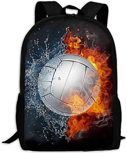 Volleyball Between Fire And Water Adult Backpack School Daypack Oxford Laptop Bag Shoulder Bags