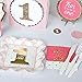 128 Piece Big Dot of Happiness Fun to be One - 1st Birthday Girl with Gold Foil - Party Tableware Plates, Napkins - Bundle for 32
