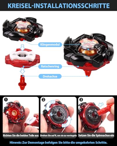DEZAWRTY X Spinner Set, 6 Battle Spinners, 2 Launchers and Arena for 6 Boys