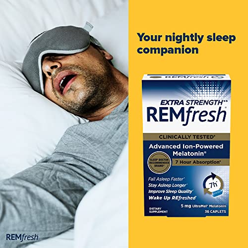REMfresh Extra Strength 5mg Melatonin Sleep Aid Supplement (108 Caplets