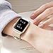 COVERY Compatible with Apple Watch Band, 42mm 44mm Watch Band Soft Genuine Leather Strap Wristband Compatible Apple Watch Series 4(44mm),Series 3, Series 2, Series 1, (42mm) Sport & Edition - Gold