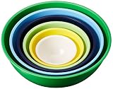 Gourmet Home Products 6 Piece Nested Polypropylene Mixing Bowl Set, Green