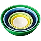Gourmet Home Products 6 Piece Nested Polypropylene Mixing Bowl Set, Green
