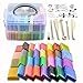 [1.4 Oz/Piece] 32 Blocks Polymer Clay Colorful DIY Soft Craft Oven Bake Modelling Clay Kit, w/Storage Box, Tools and Accessories