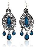 Eternity J. Classy Charm Rhinestone Ethnic Earrings Antique Vintage Victorian Tear Drop Earing
