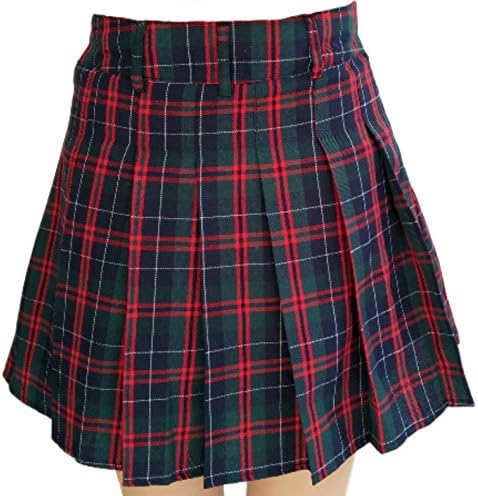 PEPU Women`s check Pleated School Skirt Japanese Asian Costume (L, Purple plaid skirt)