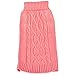 Blueberry Pet Classic Cable Knit Rosy Pink Dog Sweater, Back Length 10