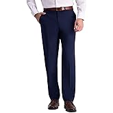 J.M. Haggar Mens 4-Way Stretch Straight Fit Flat Front Dress Pant
