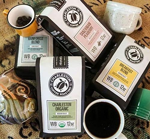 CHARLESTON COFFEE ROASTERS | SPECIALTY ORGANIC GROUND COFFEE | HAND PICKED, PREMIUM SLOW ROAST (RAINFOREST BLEND, DARK ROAST) 12OZ