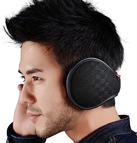 Unisex Ear Warmer For Men Women Foldable Fleece Winter Earmuffs Outdoor (Black)