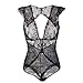 Varsbaby Women Deep V Halter Chemises Lace Babydoll Bodysuit
