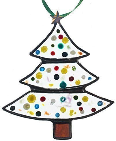 Enameled Clear Glass Christmas Tree CLOSEOUT of Design, limited quantities, no raincheck