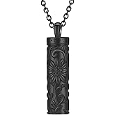 Kcouiee Sunflower Urn Necklaces for Ashes Cylinder Bar Urn Pendant Necklace Celtic Memorial Ashes Locket Keepsake Cremation Jewelry