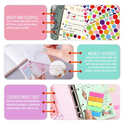 2 Pack A6 Refill Lined Paper Set, 50 Sheet/Pack, 5Color A6 Loose Leaf