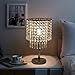 Hile Lighting KU300085 Chrome Round Crystal Chandelier Bedroom Nightstand Table Lamp