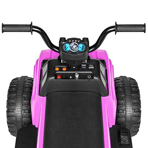 Best Choice Products 12V Kids Battery Powered Ride-On 4-Wheel Quad ATV Toy w/ LED Headlights - Pink