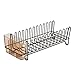 InterDesign Compact Kitchen Dish Drainer Rack for Drying Glasses, Silverware, Bowls, Plates - Amber/Bronze