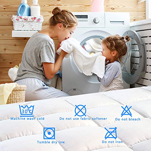 D & G THE DUCK AND GOOSE CO Extra Thick & Soft Mattress Topper Full Size, Breathable Bed Topper