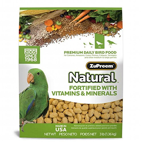 ZuPreem Natural Medium / Large Bird Food African Greys Amazons Eclectus