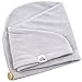 Evolatree Microfiber Hair Towel - Wet Hair Wrap Turbans - Rapid Dry, Anti Frizz Curly Hair Products - Quick Drying Cap, Plopping Tshirt Head Wraps for Women - Turban Hair Towels, Gym Salon Bath Shower (Glacier Gray)