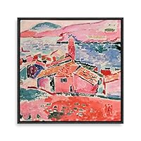 Framed Canvas Wall Art Matisse Guitar Girl Canvas Prints Home Artwork Decoration for Living Room,Bedroom - 16x16 inches