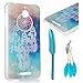 HTC 510 Case MOLLYCOOCLE Fashion Style PC Cover Clear Phone Back Skin Shell with Starry Campanula for HTC Desire 510 +1xStylus Pen +1x Bule Bird Feather Shaped Anti-dust Plug