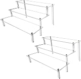 AZEAM 3 Tier Acrylic Riser Clear Display Stand 12in x 3.15in 2 Pack view 1