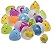 10 Easter Filled Chicken Shaped Eggs in Easter Basket (Eggs Are Filled with Cute Little Yellow Chicks, Egg Shaped Easter Stampers, Dinosaur Eggs, Egg Shaped Sharpeners)