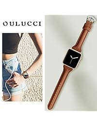 Oulucci - Correa de repuesto para Apple Watch de 1.496 in y 1.654 in, de piel de grano superior para iWatch Series 3, Series 2, Series 1, Sport Edition