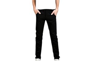 Mens Stretchy Straight Leg Jeans 2026 Slim Fit Trendy Business Work Pants Solid Outdoor Dailywear with Pocket