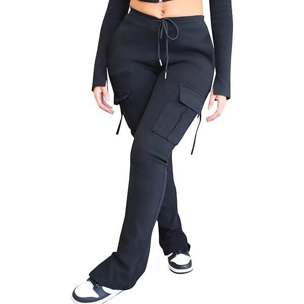 SHINFY Cargo Sweatpants for Women Drawstring High Waisted