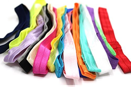 Assorted Colors Interchangeable Stretch Elastic DIY Baby Girl Headbands Hairbands 20 PCS, 5/8 Inch