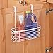 mDesign Over The Cabinet Vanity Storage Organizer Basket for Shampoo, Lotion, Health and Beauty Supplies/Products - White