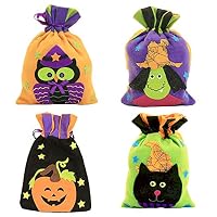 Amakunft Bag, Non-Woven Candy Bag, Halloween Design Drawstring Bag, Kids Goodie Bag for Halloween Cosplay Costumes Décor Party
