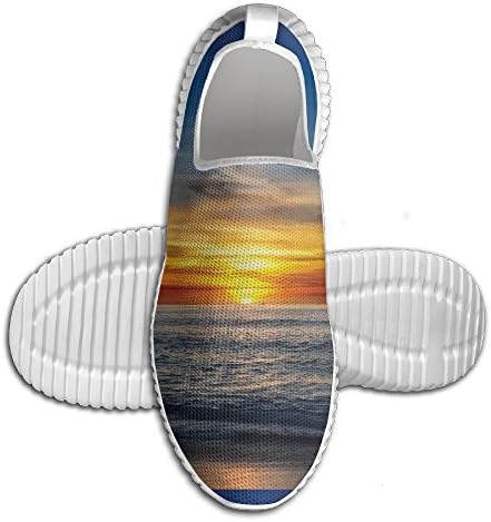 Woman's Mans Sunset Over The Pacific Ocean From La Jolla California Sunlight Colored Sky Photo Print Men Running Shoes Walking Lightweight Casual Athletic Sneakers Breathable