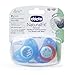 Chicco Flair Orthodontic BPA-Free Pacifier with Reusable Sterilizing Case, 2-pack, Teal/Green, 6-12m