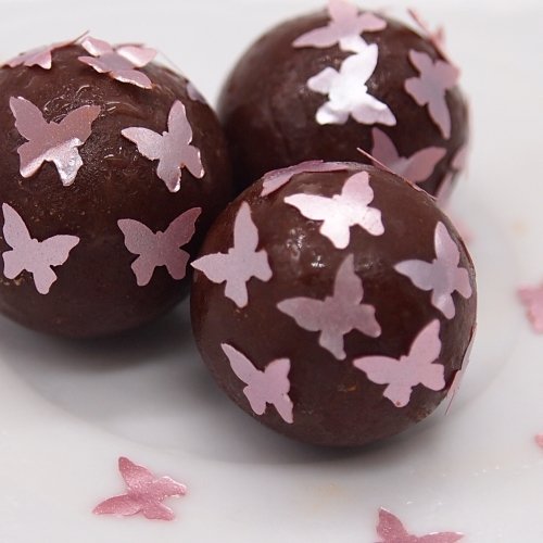 Natural Edible GMO Sugar Nuts Gluten Soy Free Glitter Butterfly (Pink)